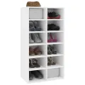 Étagère à chaussures Blanc 54x34x100,5 cm Bois d'ingénierie