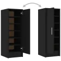Armoire à chaussures Noir 32x35x92 cm Aggloméré