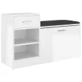 Banc à chaussures Blanc brillant 94,5x31x57 cm Aggloméré