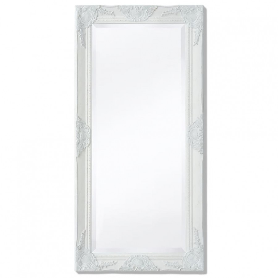 Miroir mural style baroque 100x50 cm blanc