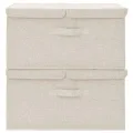 Boîtes de rangement 2 pcs Tissu 50x30x25 cm Crème