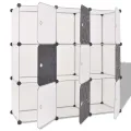 Organisateur de rangement cube avec 9 compartiments Noir/Blanc