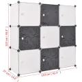 Organisateur de rangement cube avec 9 compartiments Noir/Blanc