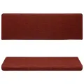 Tapis d'escalier 15 pcs Tissu aiguilleté 65x21x4 cm Rouge