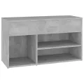 Banc à chaussures Gris béton 80x30x45 cm Aggloméré