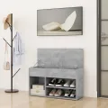 Banc à chaussures Gris béton 80x30x45 cm Aggloméré