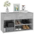 Banc à chaussures Gris béton 80x30x45 cm Aggloméré