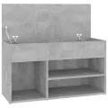 Banc à chaussures Gris béton 80x30x45 cm Aggloméré