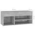 Banc à chaussures Gris béton 80x30x45 cm Aggloméré