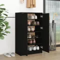Armoire à chaussures noir 59x35x100 cm bois d'ingénierie