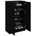 Armoire à chaussures noir 59x35x100 cm bois d'ingénierie