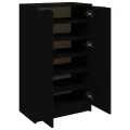 Armoire à chaussures noir 59x35x100 cm bois d'ingénierie