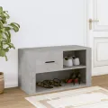 Armoire à chaussures Gris béton 80x35x45 cm Bois d'ingénierie