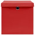 Boîtes de rangement avec couvercles 10 pcs 28x28x28 cm Rouge