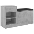 Banc à chaussures Gris béton 94,5x31x57 cm Aggloméré