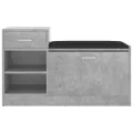 Banc à chaussures Gris béton 94,5x31x57 cm Aggloméré