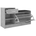Banc à chaussures Gris béton 94,5x31x57 cm Aggloméré