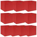 Boîtes de rangement 10 pcs Rouge 32x32x32 cm Tissu