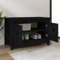 Armoire à chaussures Noir 70x38x45,5 cm Bois de pin massif