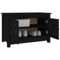Armoire à chaussures Noir 70x38x45,5 cm Bois de pin massif