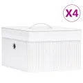 Boîtes de rangement en bambou 4 pcs Blanc