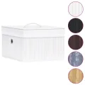 Boîtes de rangement en bambou 4 pcs Blanc