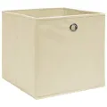Boîtes de rangement 4 pcs Tissu intissé 28x28x28 cm Crème