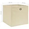 Boîtes de rangement 4 pcs Tissu intissé 28x28x28 cm Crème