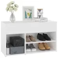 Banc à chaussures Blanc 80x30x45 cm Aggloméré