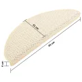 Tapis d'escalier autocollants 15 pcs 65x21x4 cm Crème
