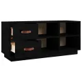Banc à chaussures Noir 100x34x45 cm Bois de pin massif