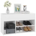 Banc à chaussures Blanc brillant 80x30x45 cm Aggloméré