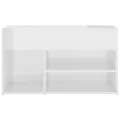 Banc à chaussures Blanc brillant 80x30x45 cm Aggloméré