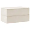 Boîtes de rangement 2 pcs Tissu 70x40x18 cm Crème