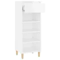 Armoire à chaussures Blanc brillant 40x36x105cm Bois ingénierie