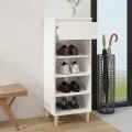 Armoire à chaussures Blanc brillant 40x36x105cm Bois ingénierie