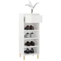 Armoire à chaussures Blanc brillant 40x36x105cm Bois ingénierie