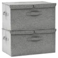 Boîtes de rangement 2 pcs Tissu 50x30x25 cm Gris