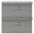 Boîtes de rangement 2 pcs Tissu 50x30x25 cm Gris