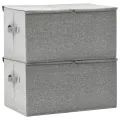 Boîtes de rangement 2 pcs Tissu 50x30x25 cm Gris