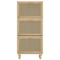 Armoire à chaussures Blanc 52x25x115 cm Bois d'ingénierie/rotin