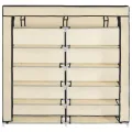 Armoire à chaussures avec housse Crème 115x28x110 cm Tissu