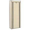 Armoire à chaussures avec housse Crème 57x29x162 cm Tissu