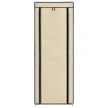 Armoire à chaussures avec housse Crème 57x29x162 cm Tissu