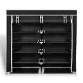 Armoire à chaussures avec housse 115 x 28 x 110cm Tissu Noir