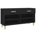 Armoire à chaussures Noir 102x35x55 cm Bois d'ingénierie