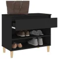 Armoire à chaussures Noir 70x36x60 cm Bois d'ingénierie