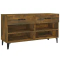 Meuble à chaussures Chêne fumé 102x35x55 cm Bois d'ingénierie