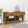 Meuble à chaussures Chêne fumé 102x35x55 cm Bois d'ingénierie