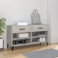 Armoire à chaussures Gris béton 102x35x55 cm Bois d'ingénierie